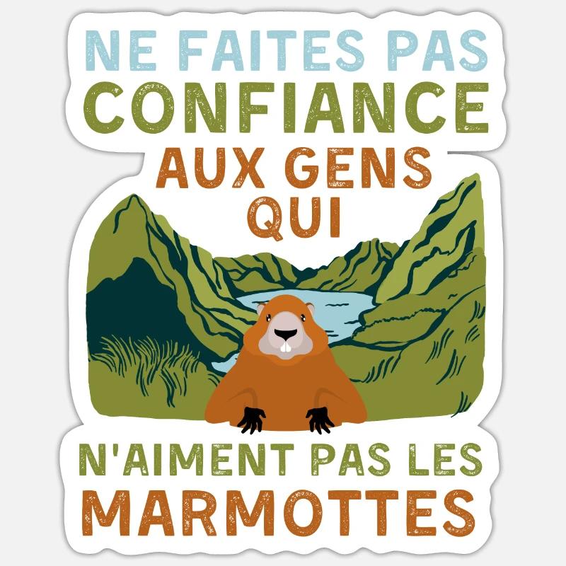 Marmottes Sticker taille S (10 x 10 cm)