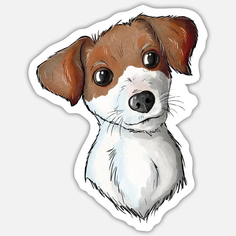 Jack Russell Pattern 9 - Sticker size S (10 x 10 cm) - white matte