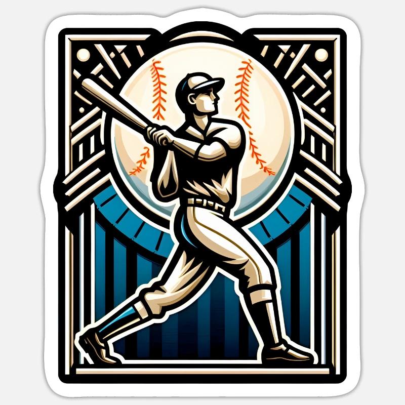 Base-ball - Sticker taille S (10 x 10 cm) - blanc mat