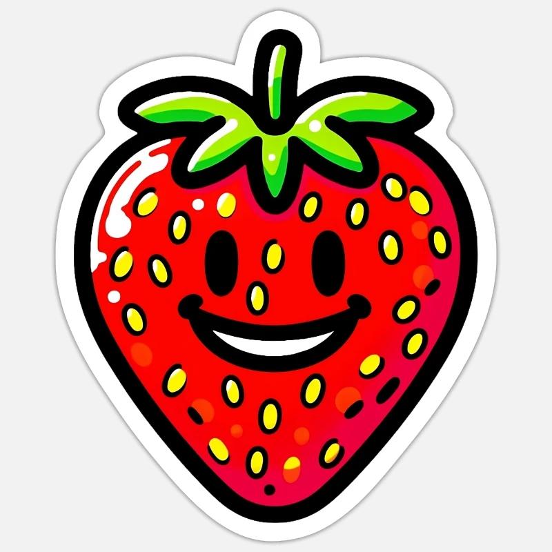 Erdbeer-Erdbeeren - Sticker Größe S (10 x 10 cm) - Mattweiß