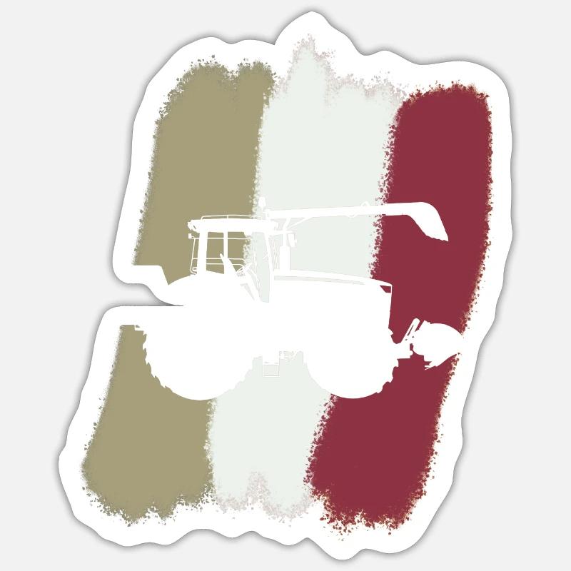 Bauer Mähdrescher - Sticker Größe S (10 x 10 cm) - Mattweiß