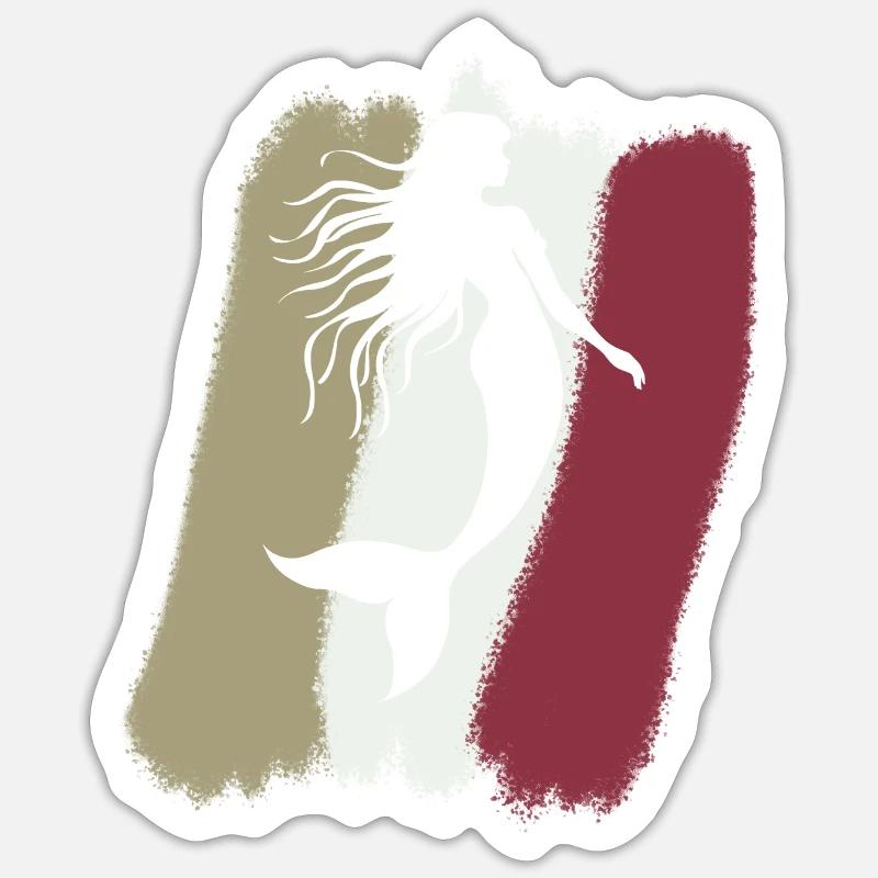 Lamantin sirène - Sticker taille S (10 x 10 cm) - blanc mat
