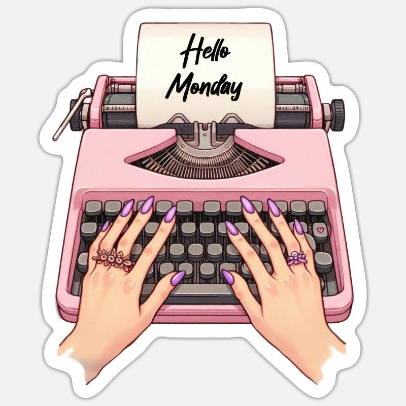 Hello Monday - Sticker size S (10 x 10 cm) - white matte