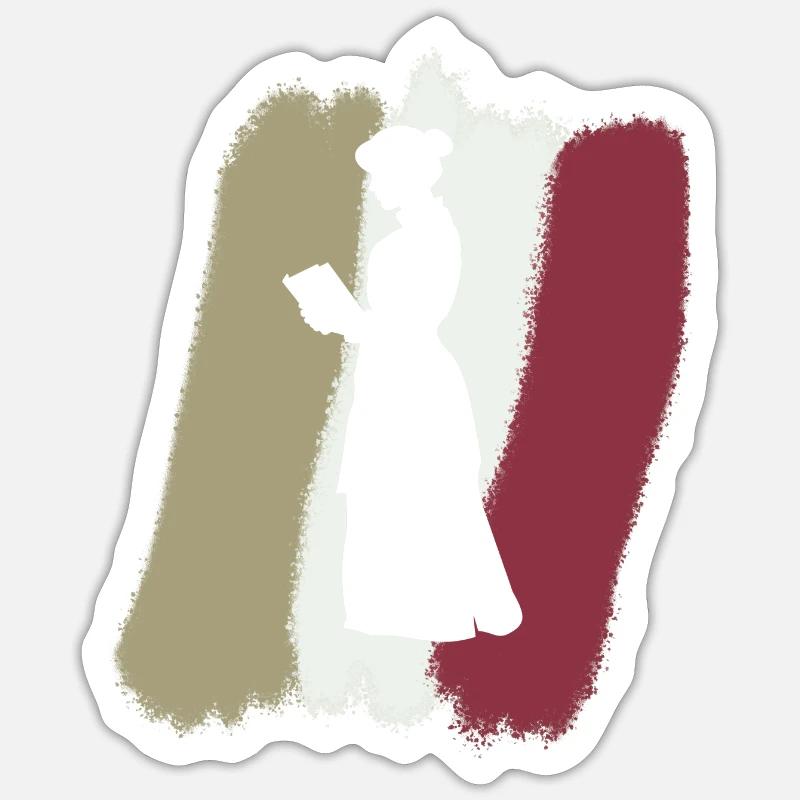 Reading Education Novel - Sticker size S (10 x 10 cm) - white matte