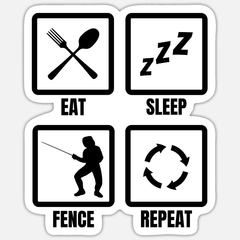 Fechter Tagesablauf Sticker Größe S (10 x 10 cm)