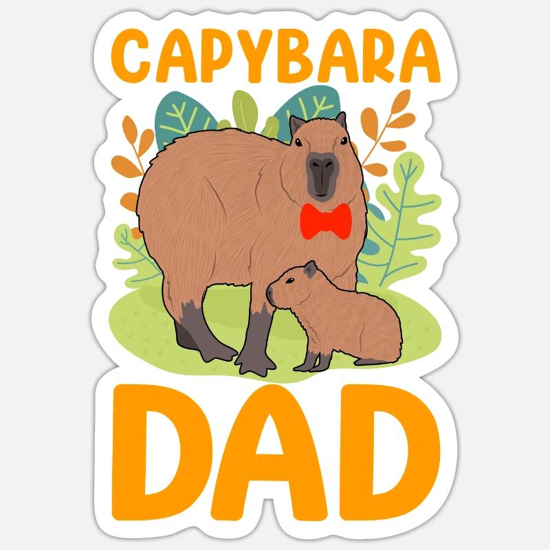 Capybara Papa Capy - Sticker size S (10 x 10 cm) - white matte