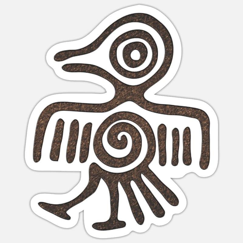 maya messico azteco messicano tribar indiano cranio inca - Sticker formato S (10 x 10 cm) - bianco opaco