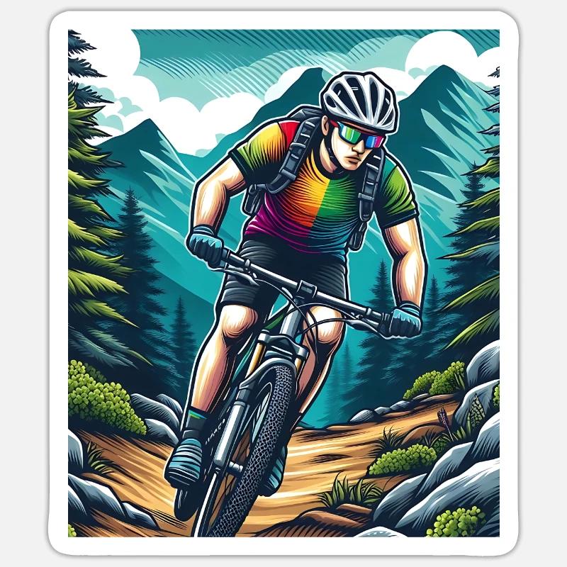 Radfahrer - Sticker Größe S (10 x 10 cm) - Mattweiß