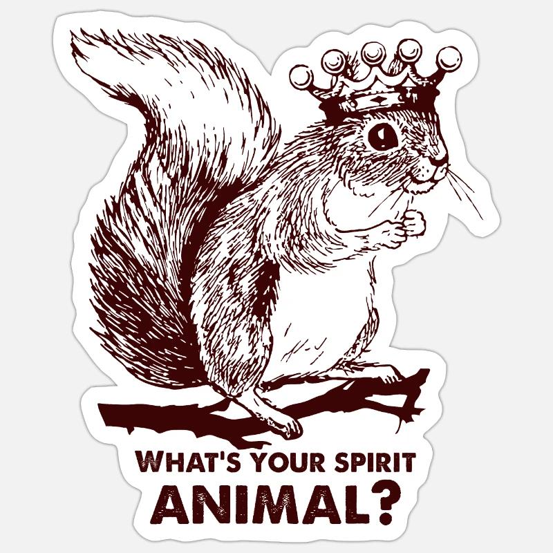 Eichhörnchen trägt eine krone Sticker Größe S (10 x 10 cm)