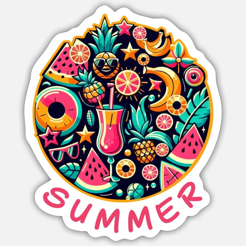 Summer colours - Sticker size S (10 x 10 cm) - white matte