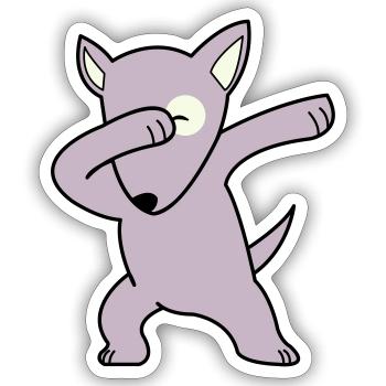 dog dabbing 02 - Sticker Größe S (10 x 10 cm) - Mattweiß - Vorne