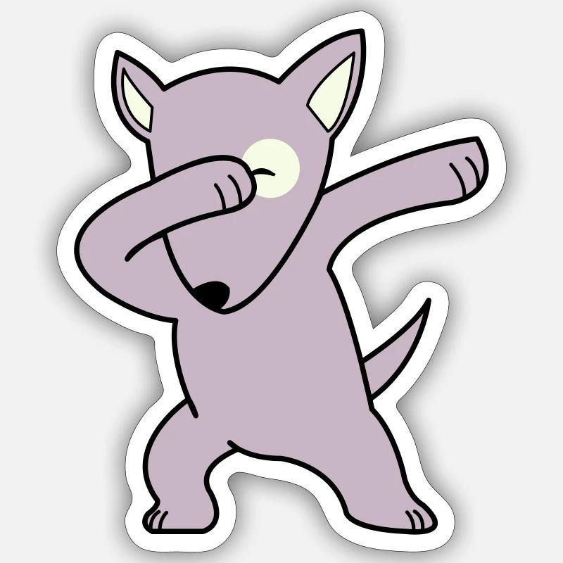dog dabbing 02 - Sticker size S (10 x 10 cm) - white matte
