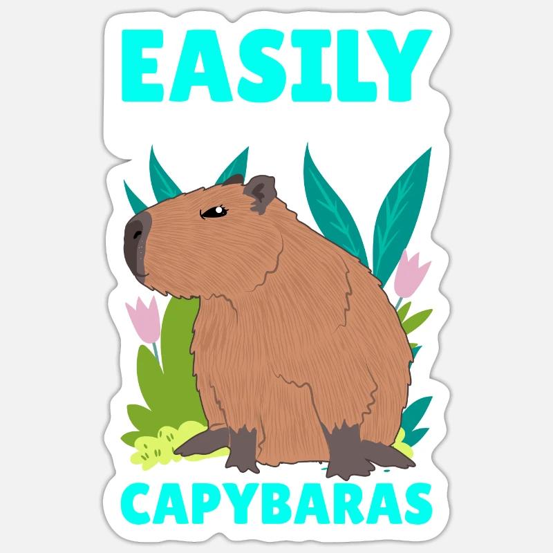 Capybara Capy - Sticker Größe S (10 x 10 cm) - Mattweiß