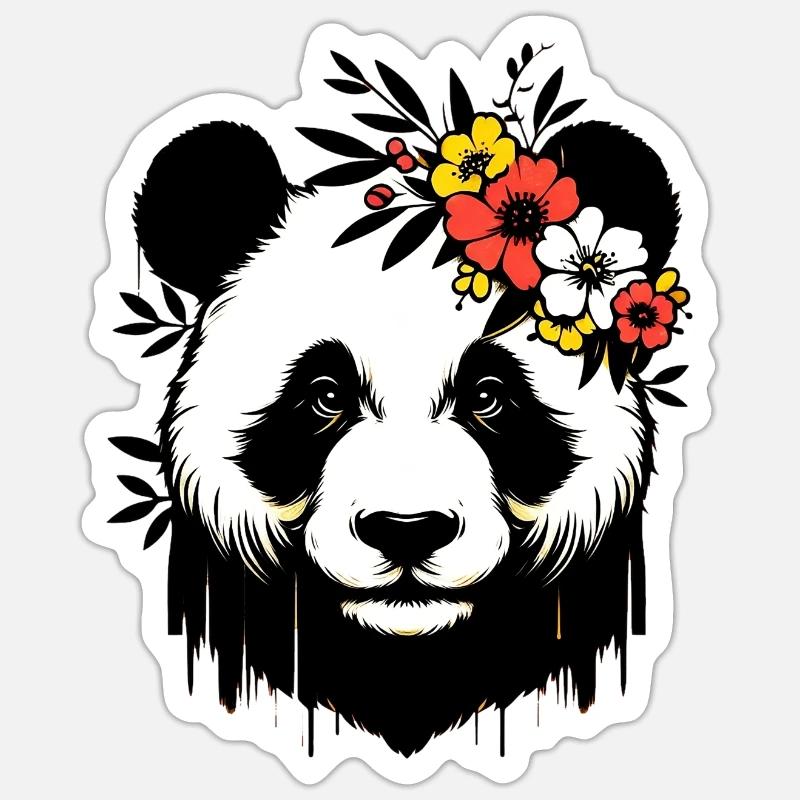 Panda - Sticker Größe S (10 x 10 cm) - Mattweiß