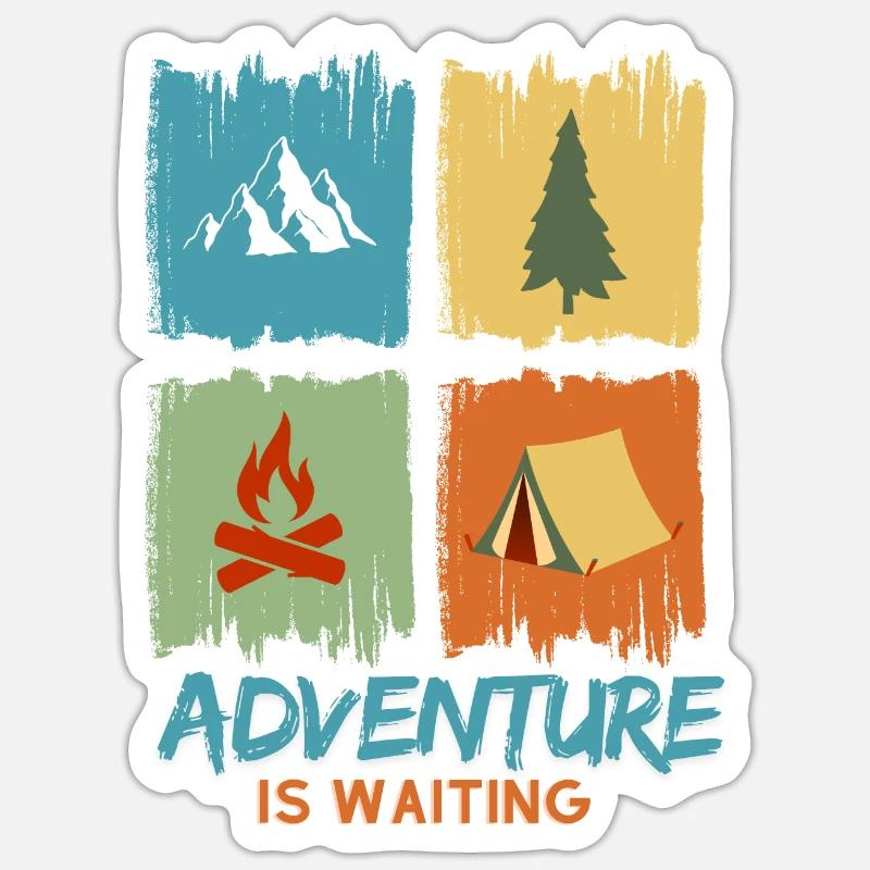 L’aventure vous attend - Sticker taille S (10 x 10 cm) - blanc mat
