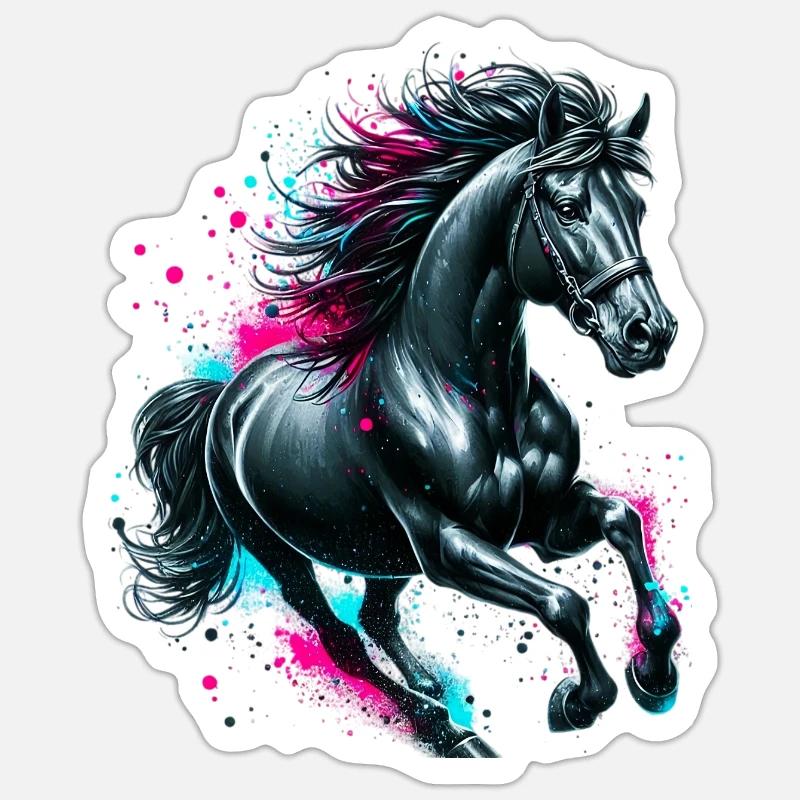 Caballo - Pegatina tamaño S (10 x 10 cm) - blanco mate
