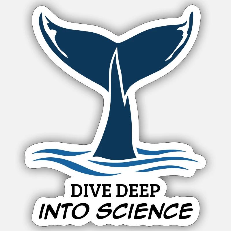 Dive deep into Science - Sticker Größe S (10 x 10 cm) - Mattweiß
