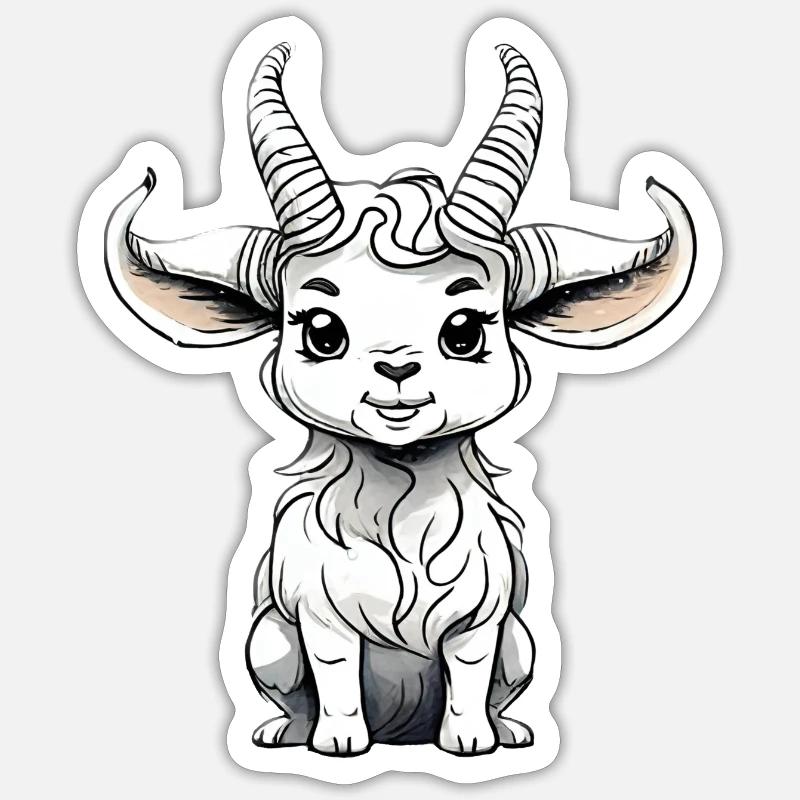 Signe du zodiaque Capricorne - Sticker taille S (10 x 10 cm) - blanc mat