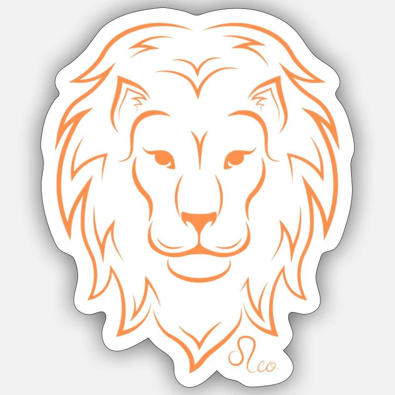 Lion - Sticker taille S (10 x 10 cm) - blanc mat