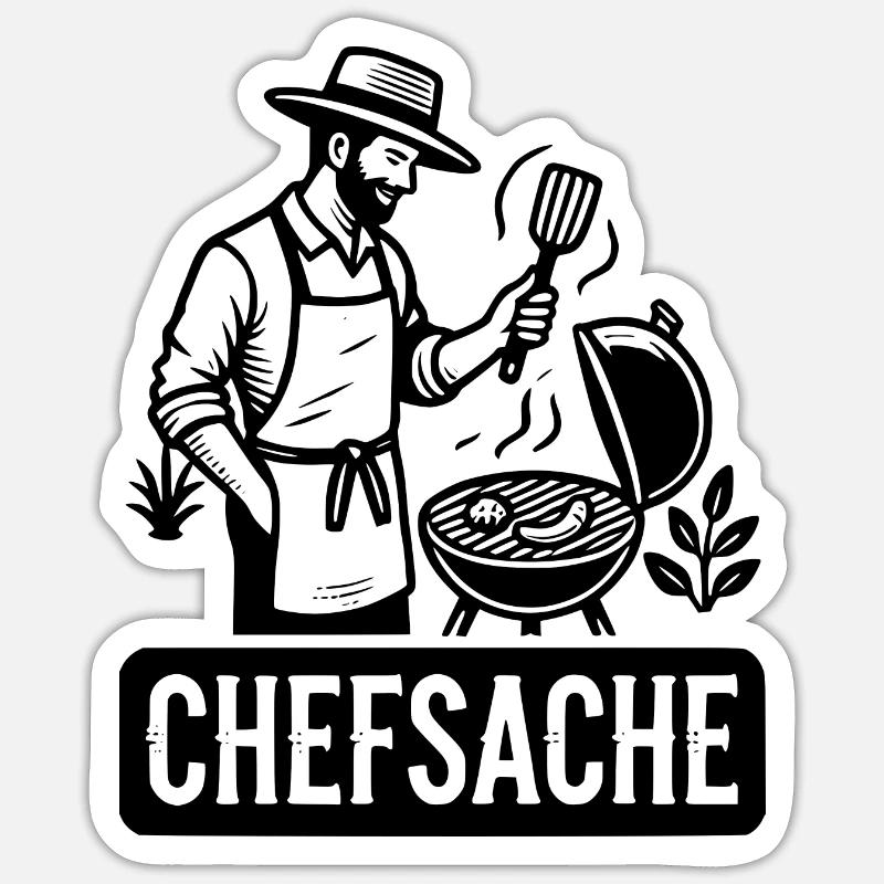 Grillen - Sticker Größe S (10 x 10 cm) - Mattweiß