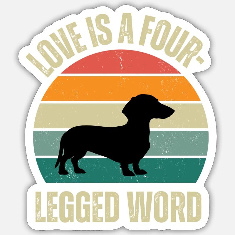 love is a four-legged word - Sticker Größe S (10 x 10 cm) - Mattweiß