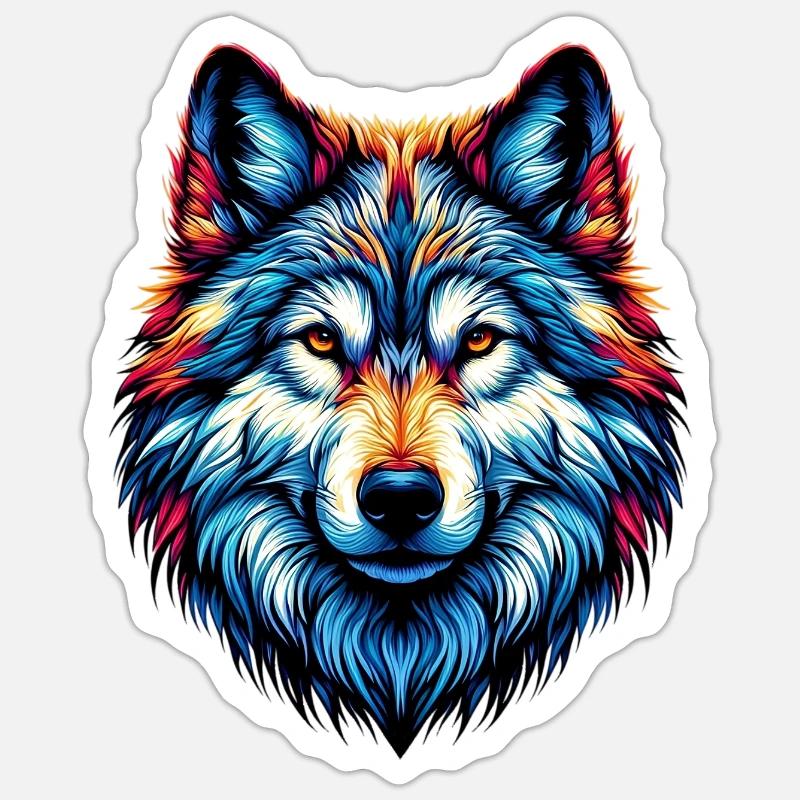 Wolf - Sticker size S (10 x 10 cm) - white matte