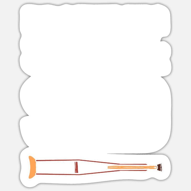 Broken leg - Sticker size S (10 x 10 cm) - white matte
