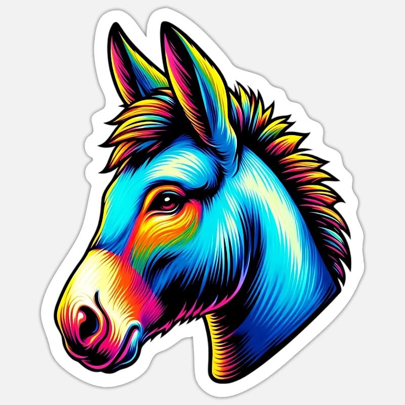 Esel Esel Schnuller Maultier - Sticker Größe S (10 x 10 cm) - Mattweiß