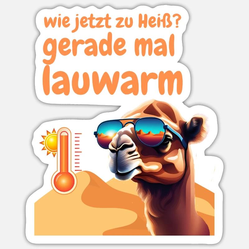 zu heiß - Sticker Größe S (10 x 10 cm) - Mattweiß