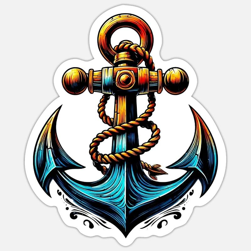 Ein Anker - Sticker Größe S (10 x 10 cm) - Mattweiß