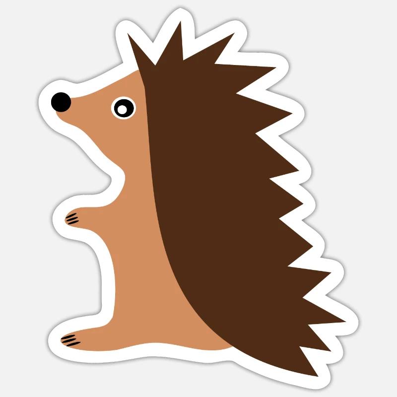 Hérisson - Sticker taille S (10 x 10 cm) - blanc mat