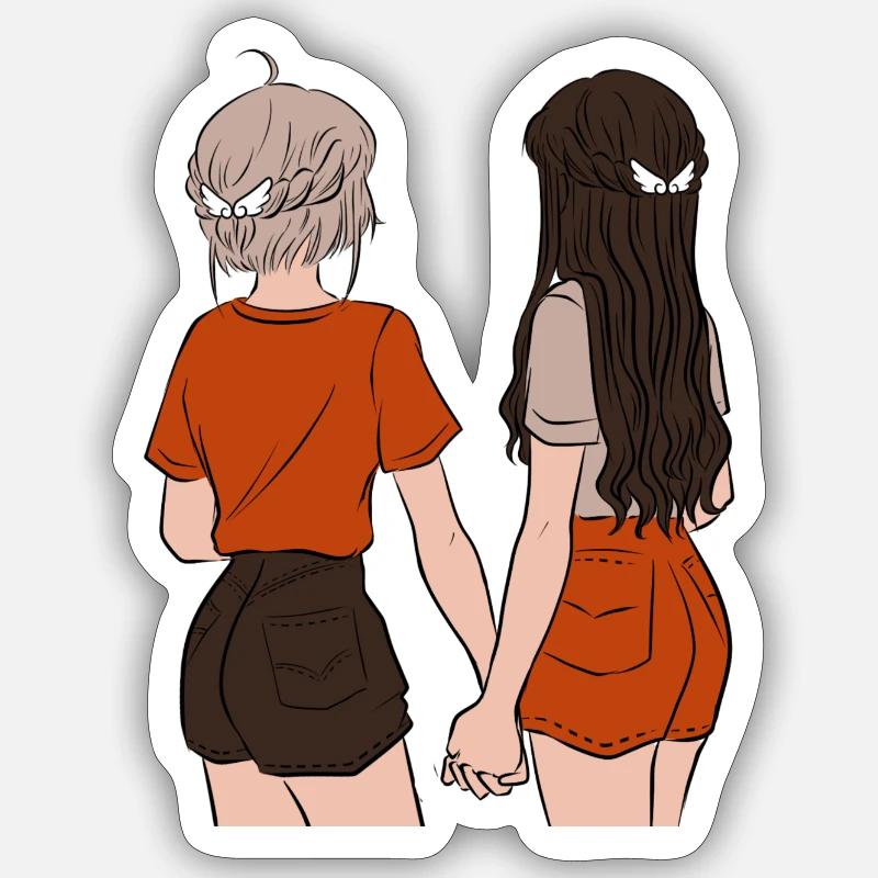 Amis - Sticker taille S (10 x 10 cm) - blanc mat