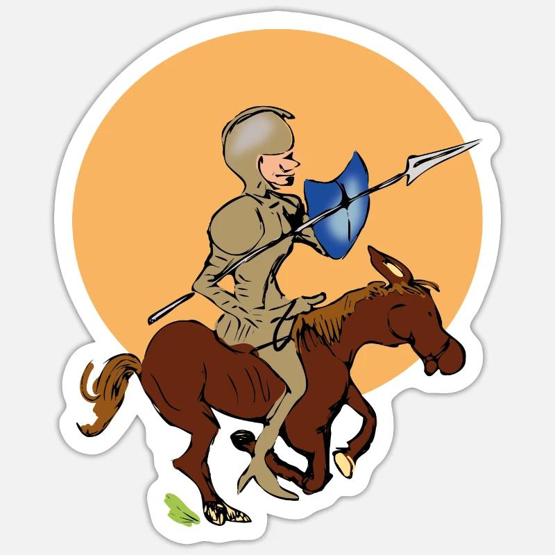 Chevalier à cheval Sticker taille S (10 x 10 cm)