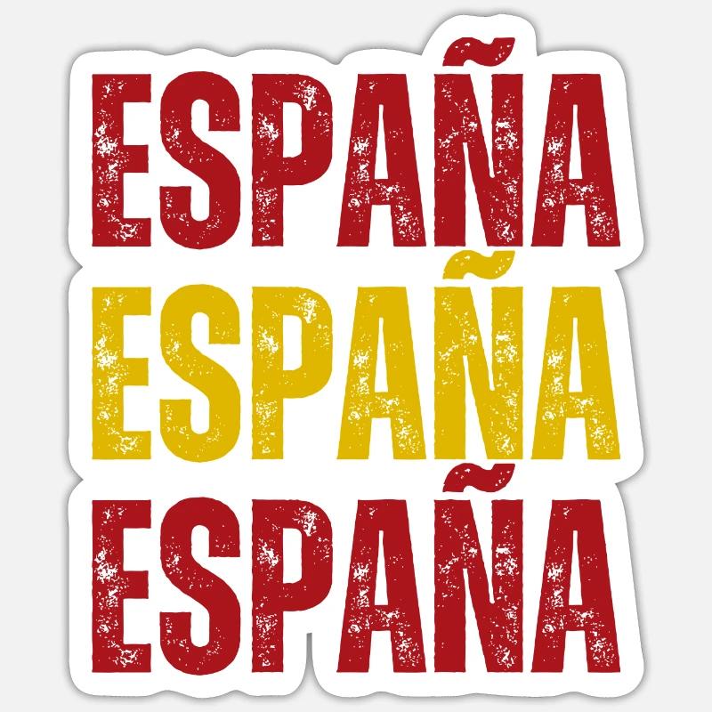 Flagge Spaniens, spanischer Stolz - Sticker Größe S (10 x 10 cm) - Mattweiß