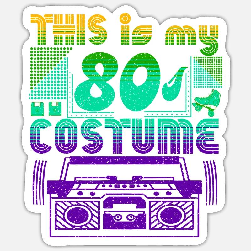 this is my 80s costume - Sticker Größe S (10 x 10 cm) - Mattweiß