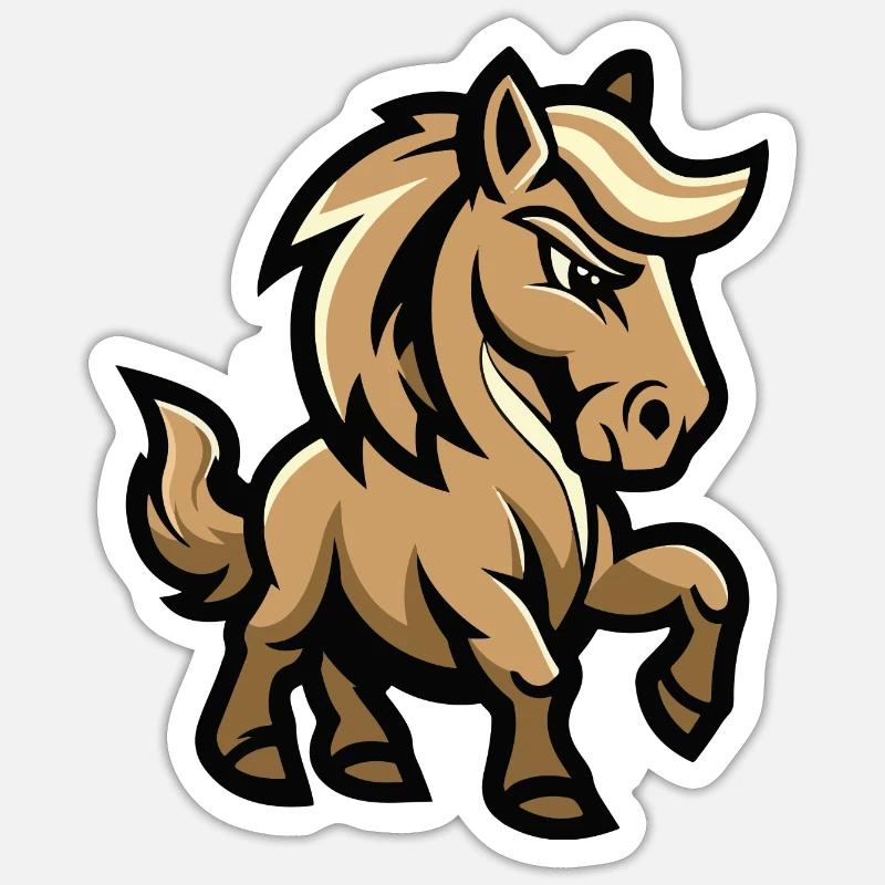 Pferd Comic Sticker Größe S (10 x 10 cm)