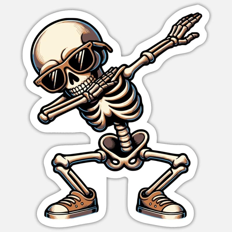 Dabbing Skeleton Sticker size S (10 x 10 cm)
