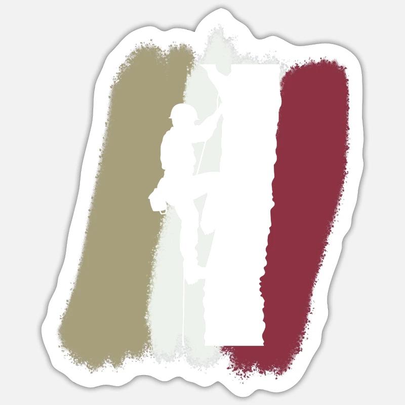 Baumklettern Kletteraffe - Sticker Größe S (10 x 10 cm) - Mattweiß