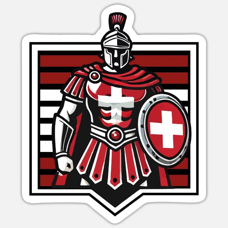 Gladiator Schweiz #2 - Sticker Größe S (10 x 10 cm) - Mattweiß