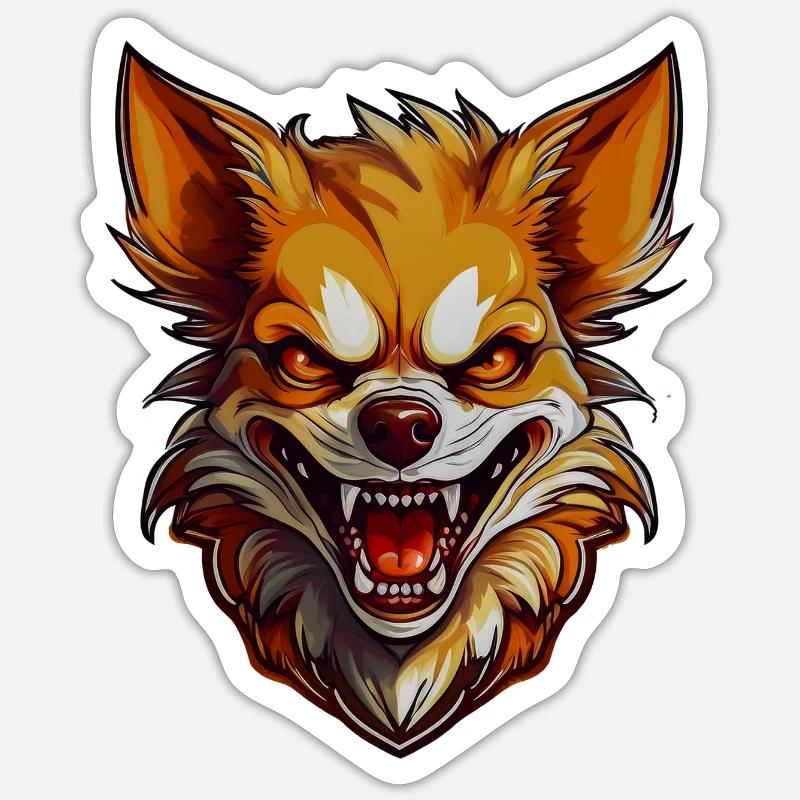 Wild angry pugnacious combative Chihuahua - Sticker size S (10 x 10 cm) - white matte