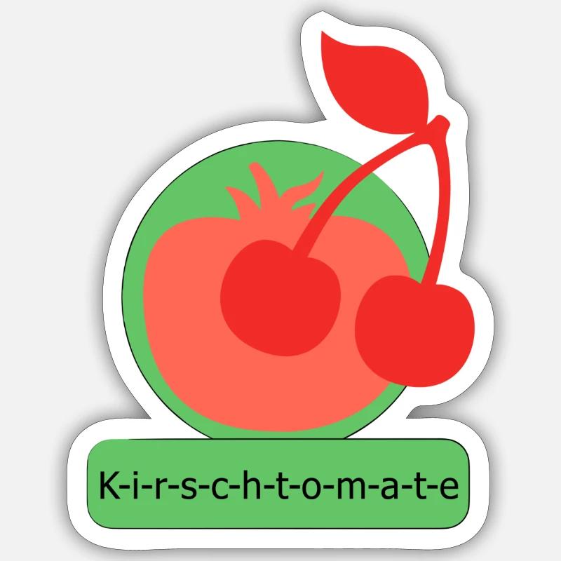 Cherry tomato - Sticker size S (10 x 10 cm) - white matte