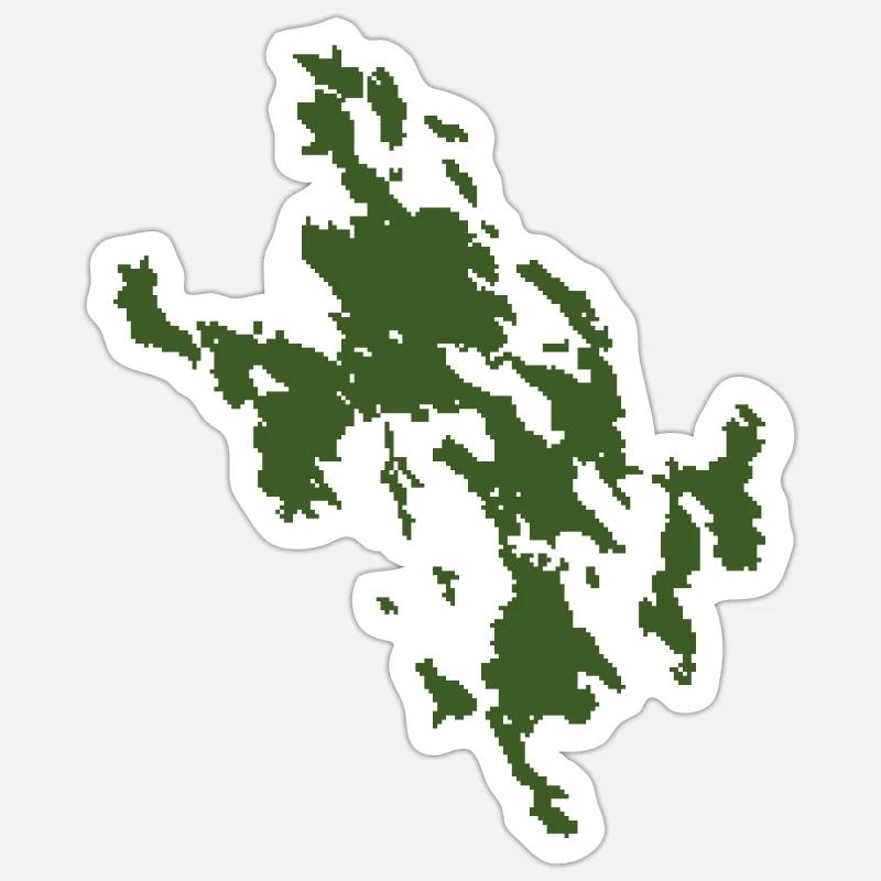 Khaki Camouflage - Pixel PATTERN - Ornament Sticker size S (10 x 10 cm)