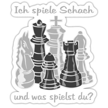 Schach figuren - Sticker Größe S (10 x 10 cm) - Mattweiß - Vorne