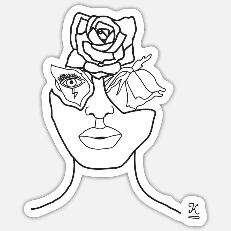 Renaissance K - Sticker taille S (10 x 10 cm) - blanc mat