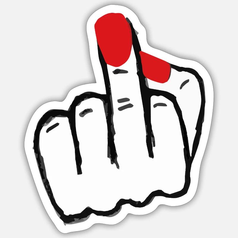 Mittelfinger - Sticker Größe S (10 x 10 cm) - Mattweiß