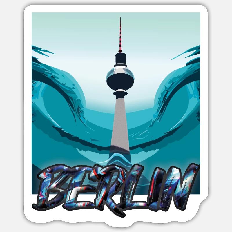 Vague berlinoise Sticker taille S (10 x 10 cm)