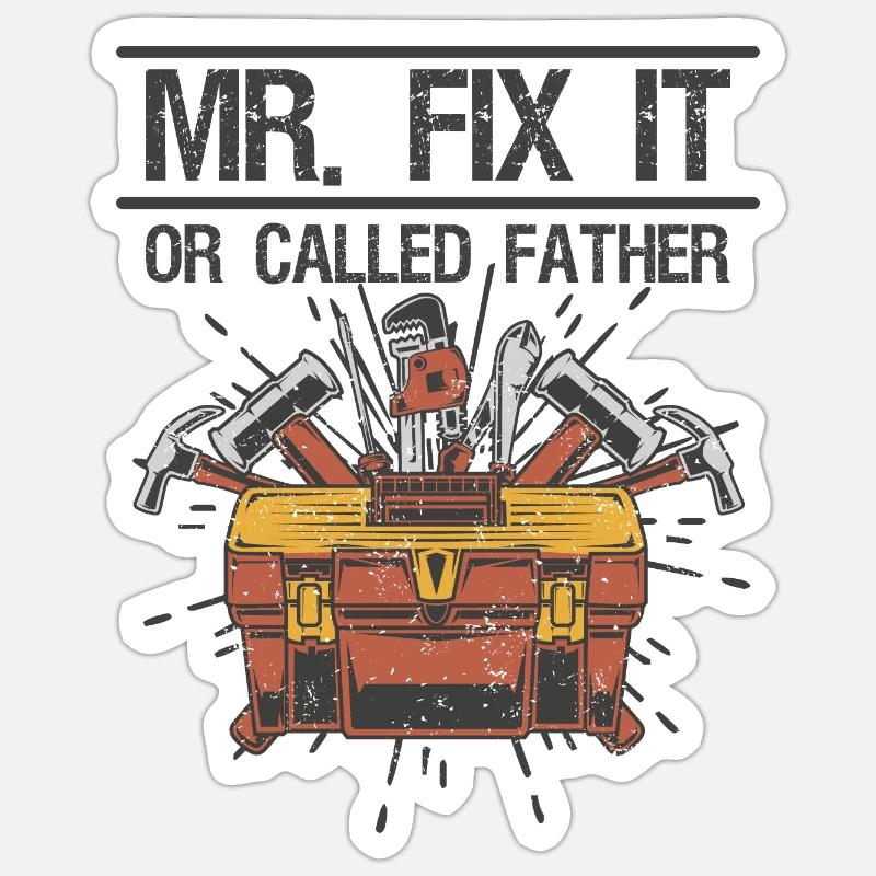 Mr Fix it - Sticker size S (10 x 10 cm) - white matte