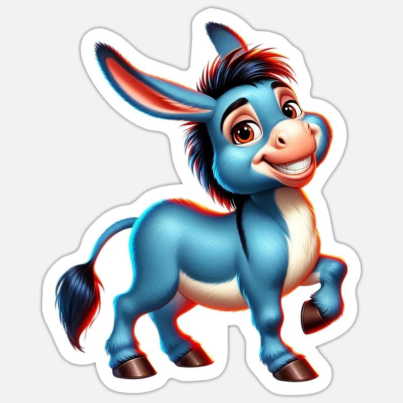 Donkey Mule - Sticker size S (10 x 10 cm) - white matte