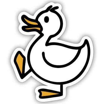 Duck - Sticker size S (10 x 10 cm) - white matte - Front