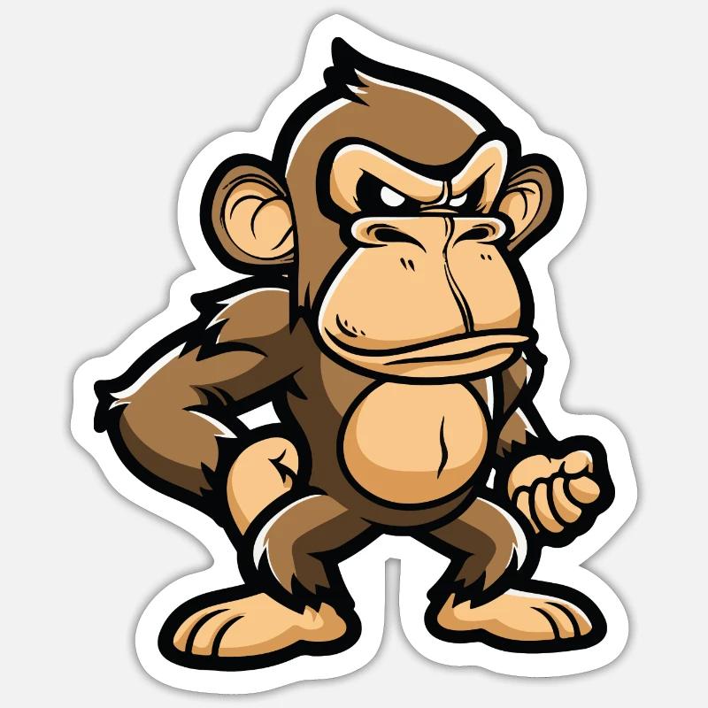 affe - Sticker Größe S (10 x 10 cm) - Mattweiß